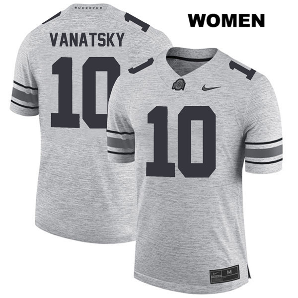 Ohio State Buckeyes Women's Daniel Vanatsky #10 Gray Authentic Nike College NCAA Stitched Football Jersey DZ19K35FI